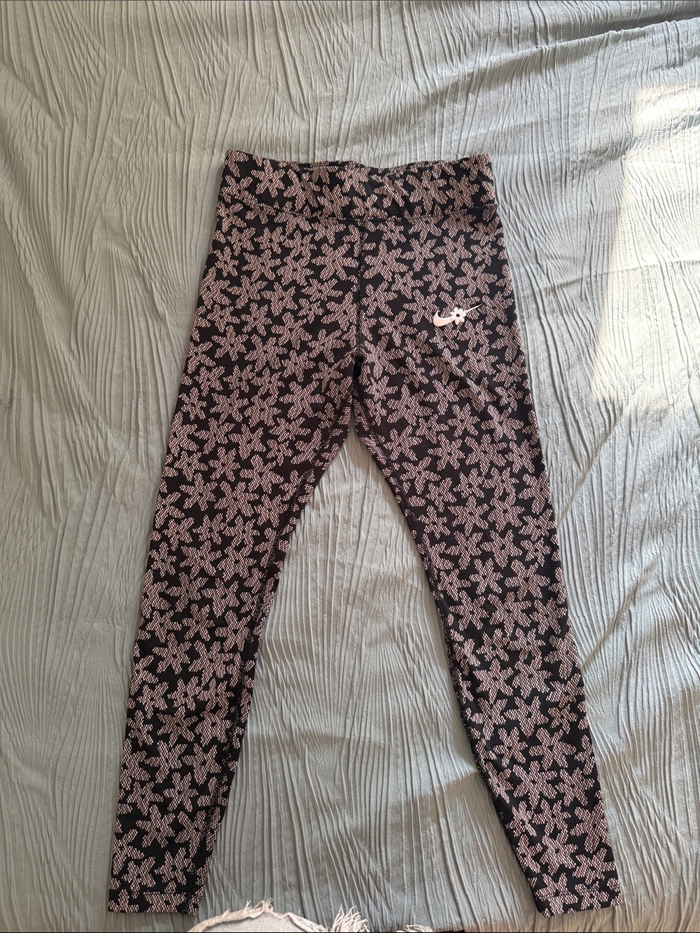 Nike Black Leggings with Pink Floral Print